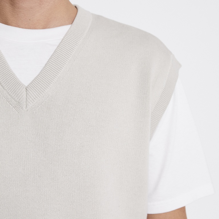 Fine-knit vest "Victor" Beige